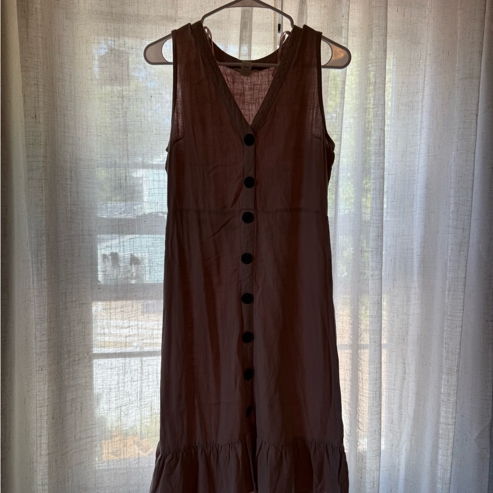 Monteau Brown Sleeveless Midi Dress
